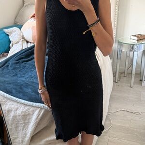 Black crochet dress
